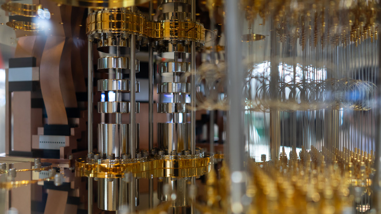 Close-up of a quantum computer