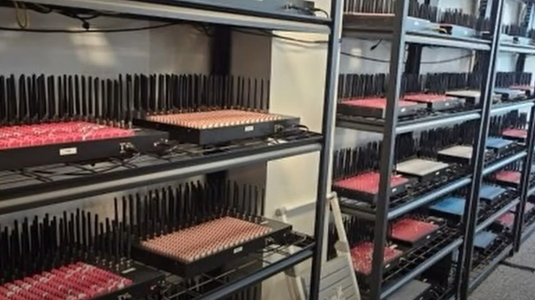 Images provided by the Secret Service show SIM servers containing thousands of SIM cards.