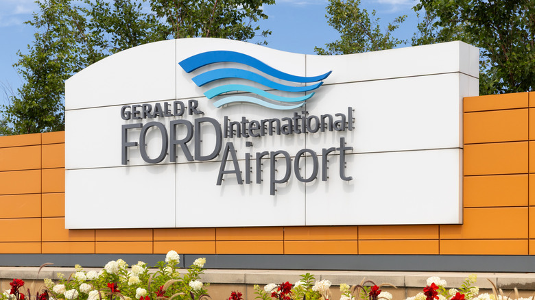 Sign at Gerald R. Ford International Airport