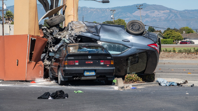 The aftermath of a drunk driving collision in California.