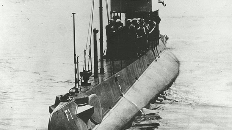 The USS F-1 on the surface in 1912