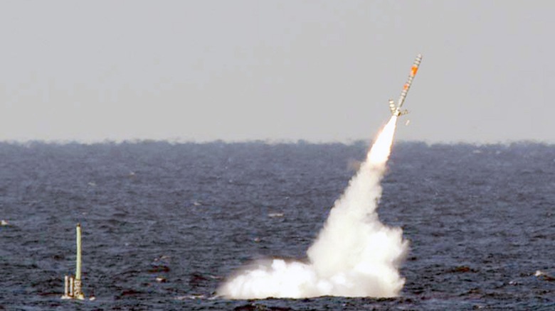A submarine-launched Tomahawk cruise missile from the USS Florida
