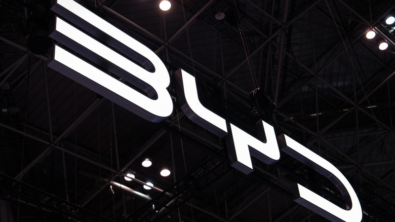 BYD logo at Japan Mobility show