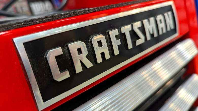 Tool chest displaying Craftsman logo