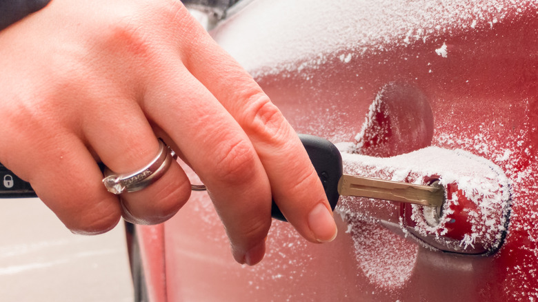 key in frozen car lock