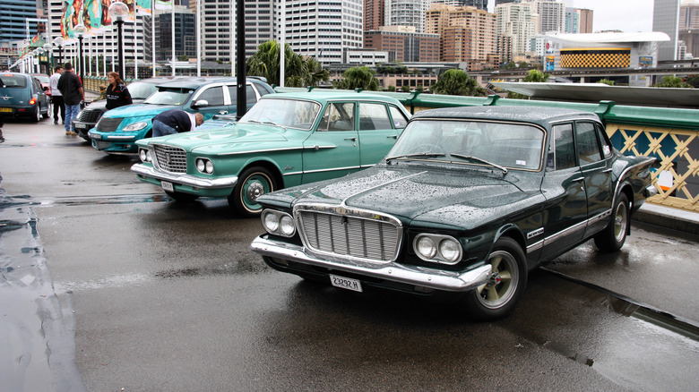 Chrysler PT cruiser hiding among other cars in parking lot