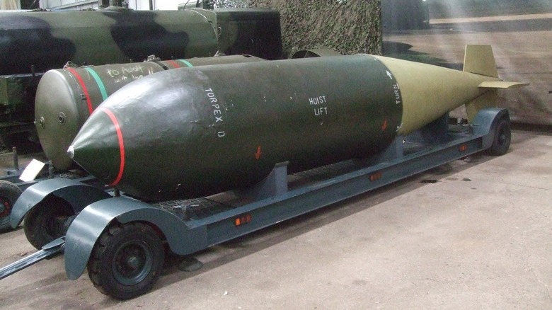 Tallboy bomb on sled