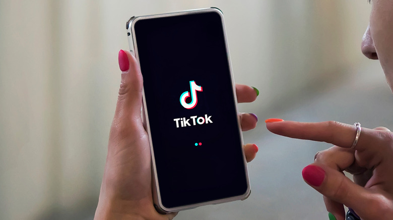 person using TikTok