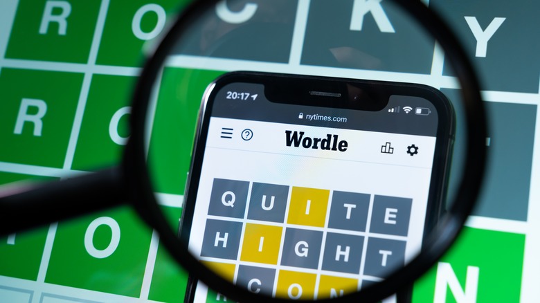 magnifying glass Wordle puzzle