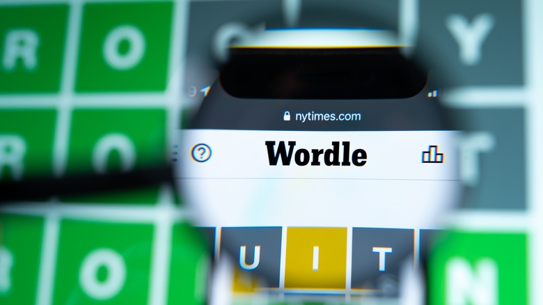 Magnifying glass on Wordle logo