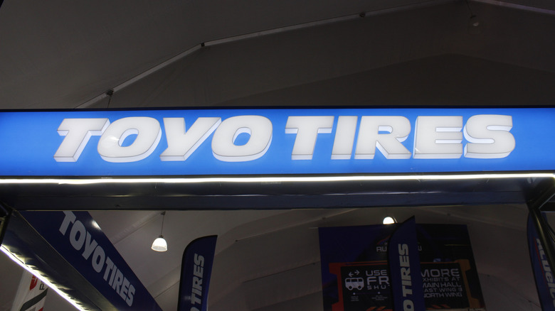Toyo tires sign at Manila International Auto Show (MIAS) on April 13, 2025 in Pasay, Philippines.