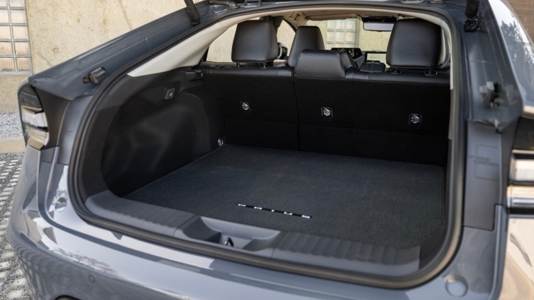 A 2025 Toyota Prius PHEV XSE Premium's trunk space.