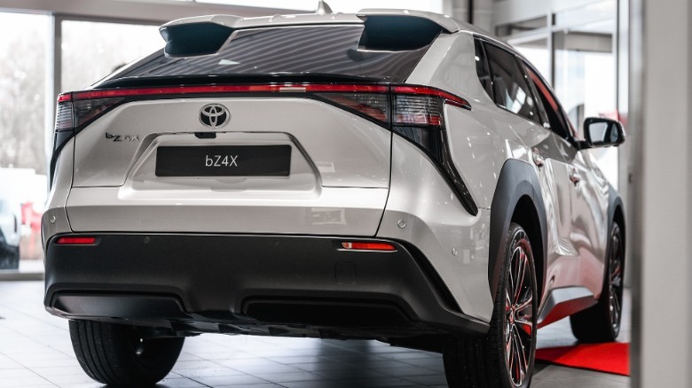 Toyota bz4x electric car rear end