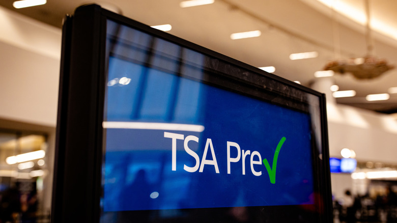 TSA PreCheck sign in airport