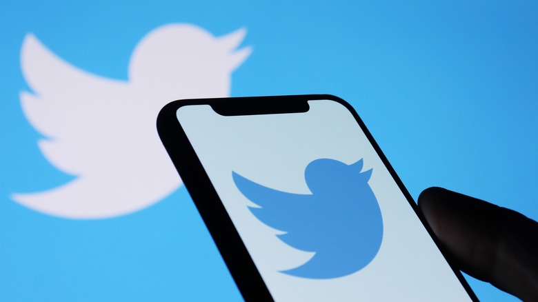 Twitter logo on smartphone