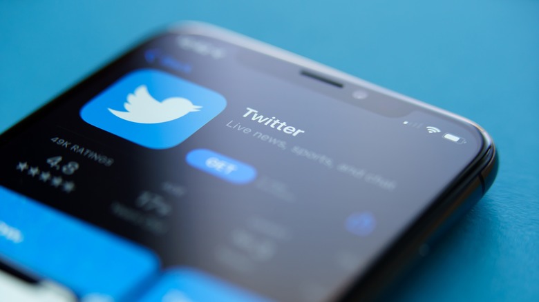 Twitter app on an app store.