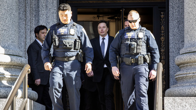 elon musk court police security