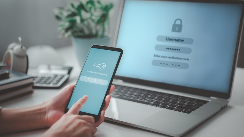 2FA verification code concept smartphone