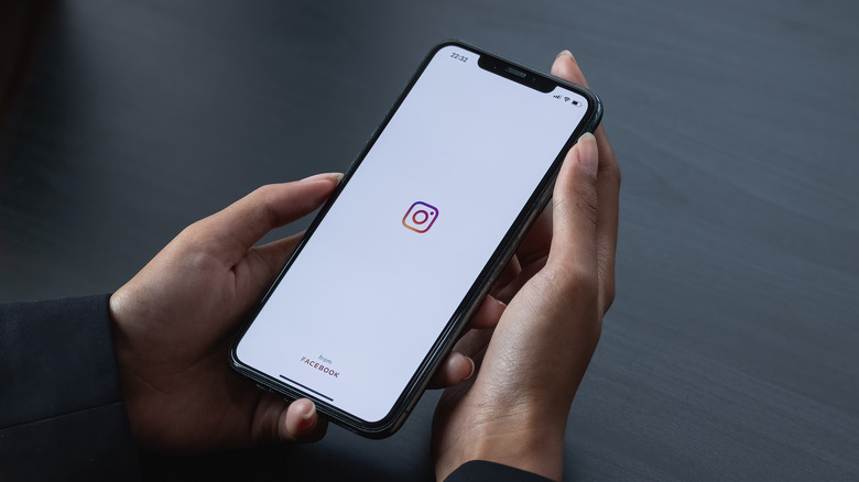 Instagram logo on smartphone