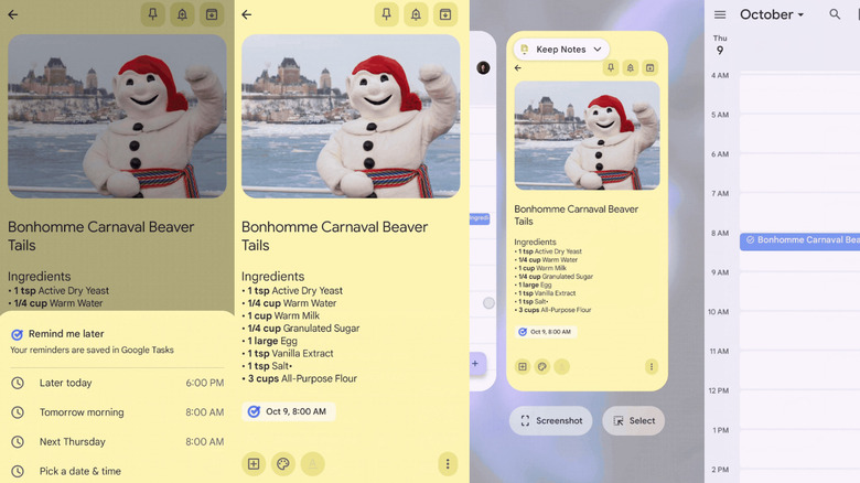 an updated google keep app with tasks integration