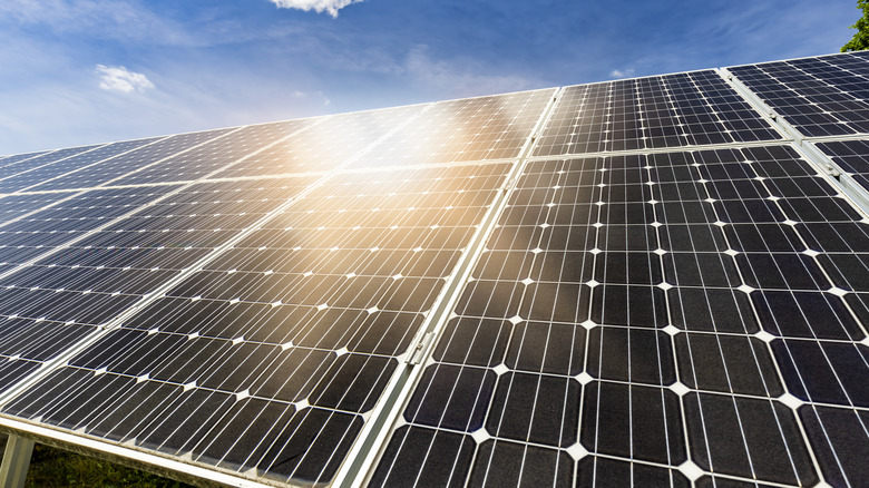 solar panel installation sky