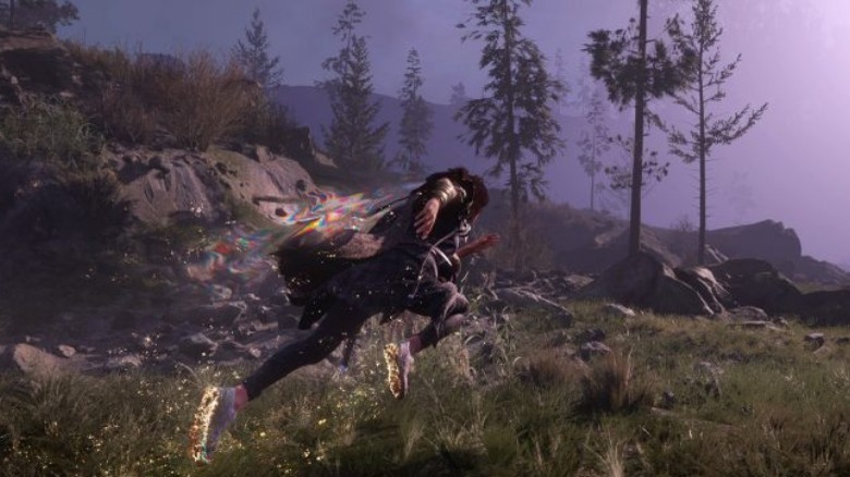 Frey Holland running over the environment