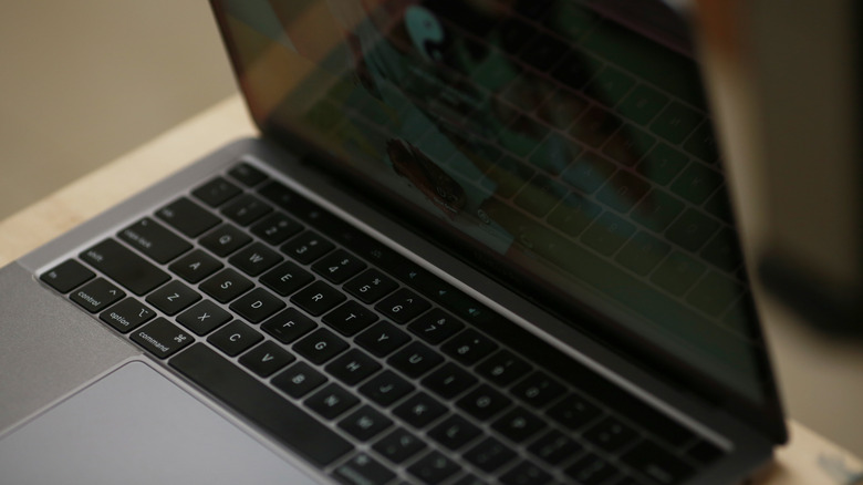Top view of MacBook Pro with Touch Bar