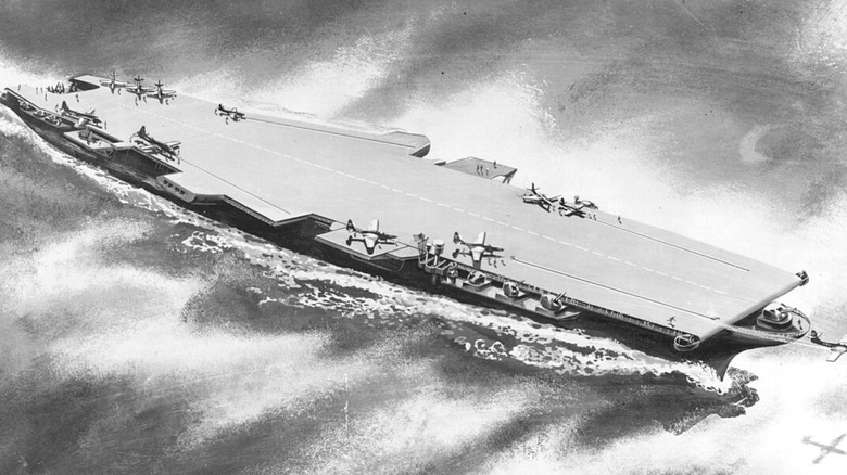 Artist's impression of the canceled aircraft carrier USS United States.