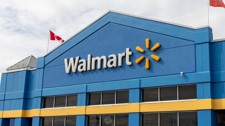 The front of a Walmart store.