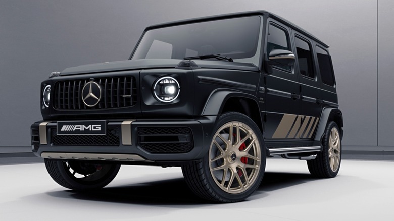 A black Mercedes-Benz AMG G 63 SUV