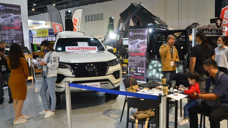 An Armormax booth showing off its technology