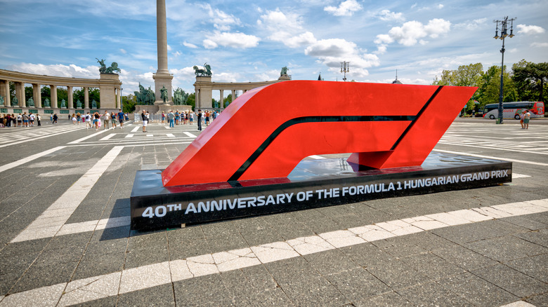 A Formula 1 logo sign in Budapest.