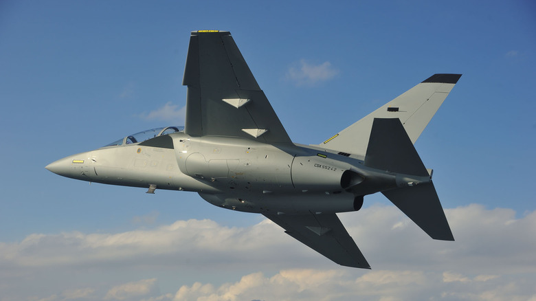 Beechcraft M-346 training jet in flight