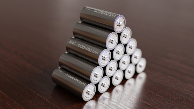 Sodium-ion batteries stacked in a triangle