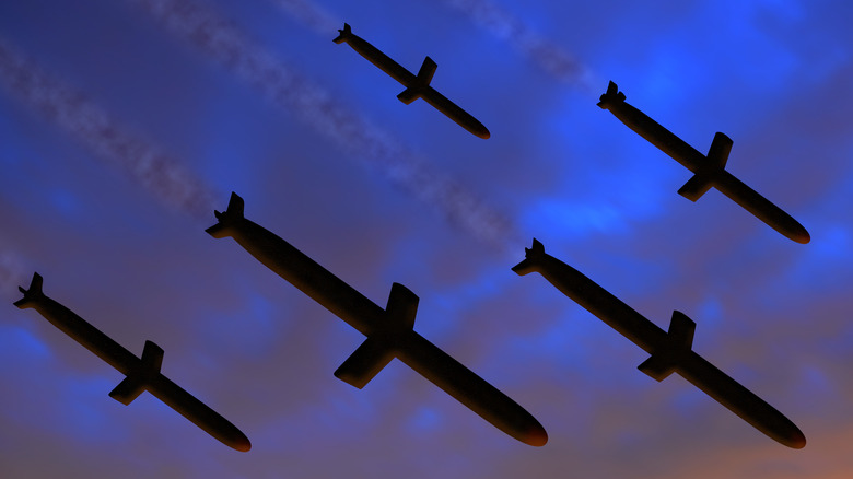 Missiles falling downward