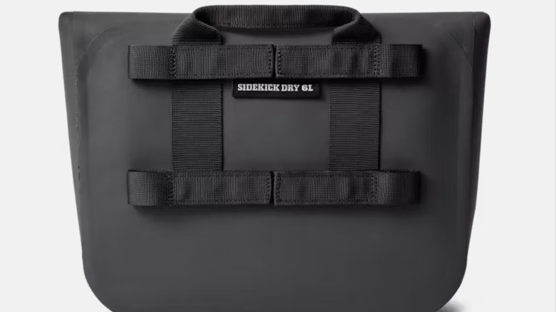 Closeup picture displaying connecting loops on the back of a Yeti Sidekick Dry Bag