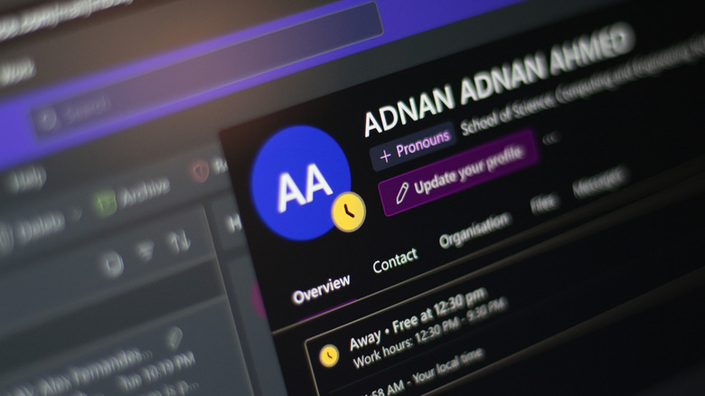 Away status indicator on Microsoft Outlook