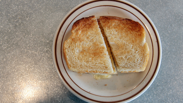 Slices of toast on a plate.