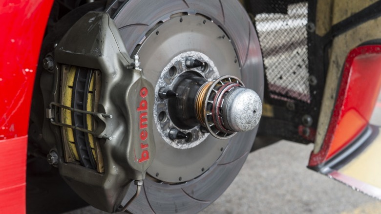 A high-performance brembo brake caliper