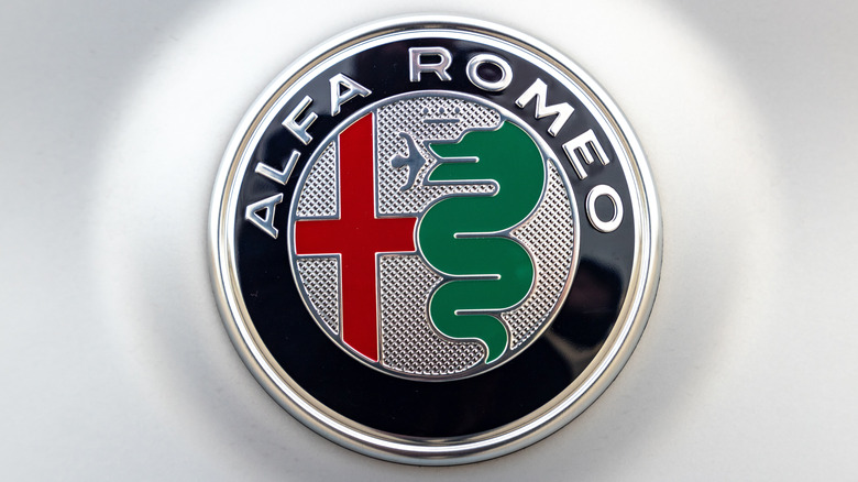 Close-up of modern Alfa Romeo logo
