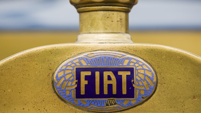 Fiat logo on a vintage car