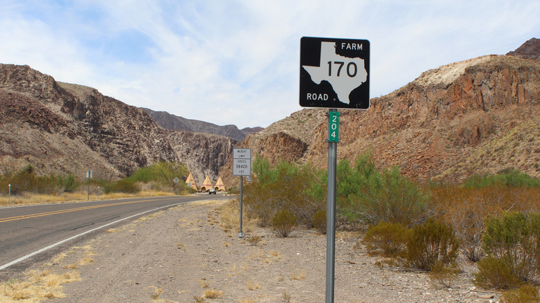 Sign designating Texas Farm Road 170