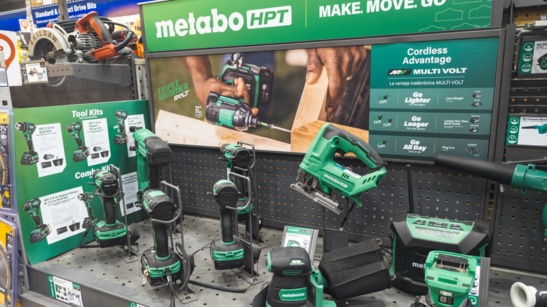 Metabo HPT display in Lowe's hardware store