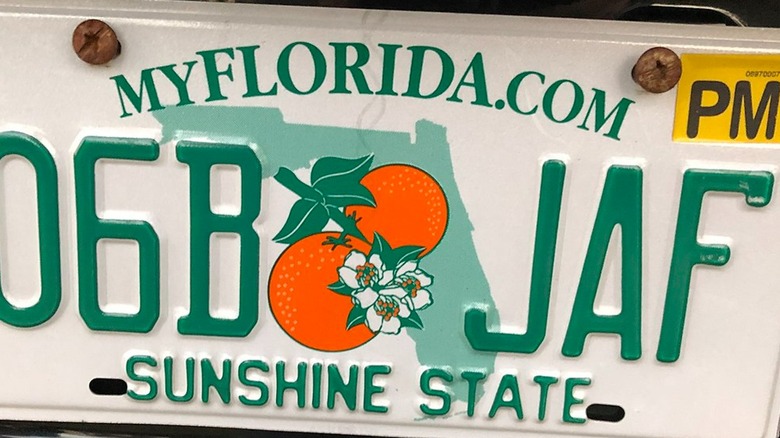 A Florida license plate