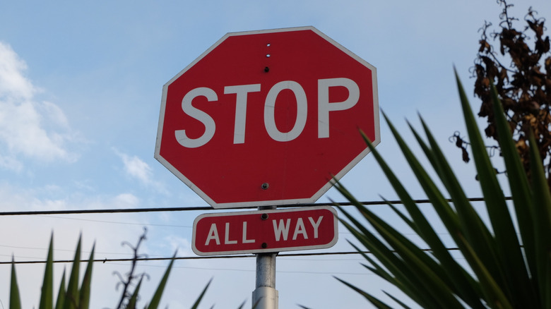 All Way Stop sign posted at a street corner