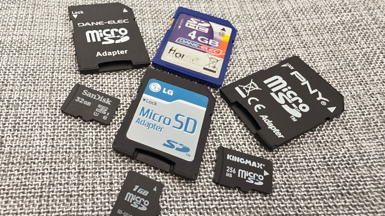 An assortment of SD cards