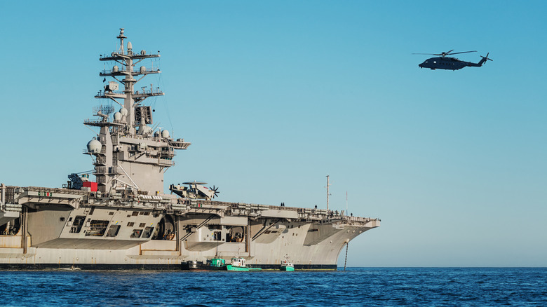 The USS Dwight D Eisenhower at sea