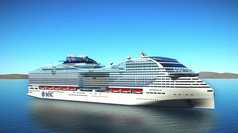 MSC cruise ship at sea