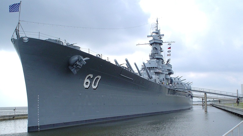 The USS Alabama docked