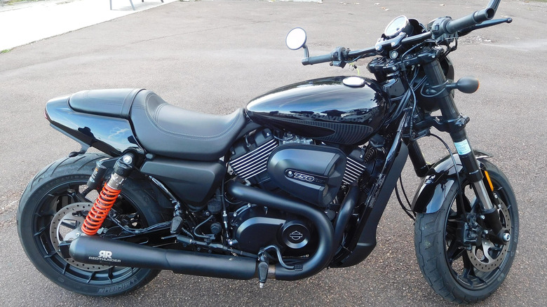 Parked Harley-Davidson Street Rod 750